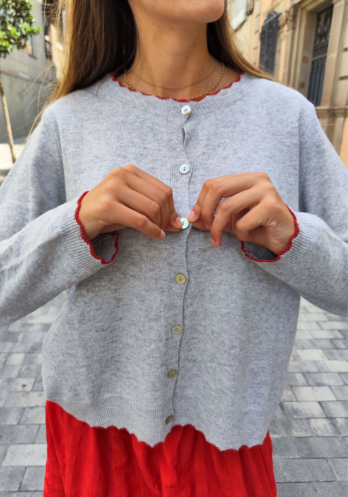 Strickjacke Peppy Grau
