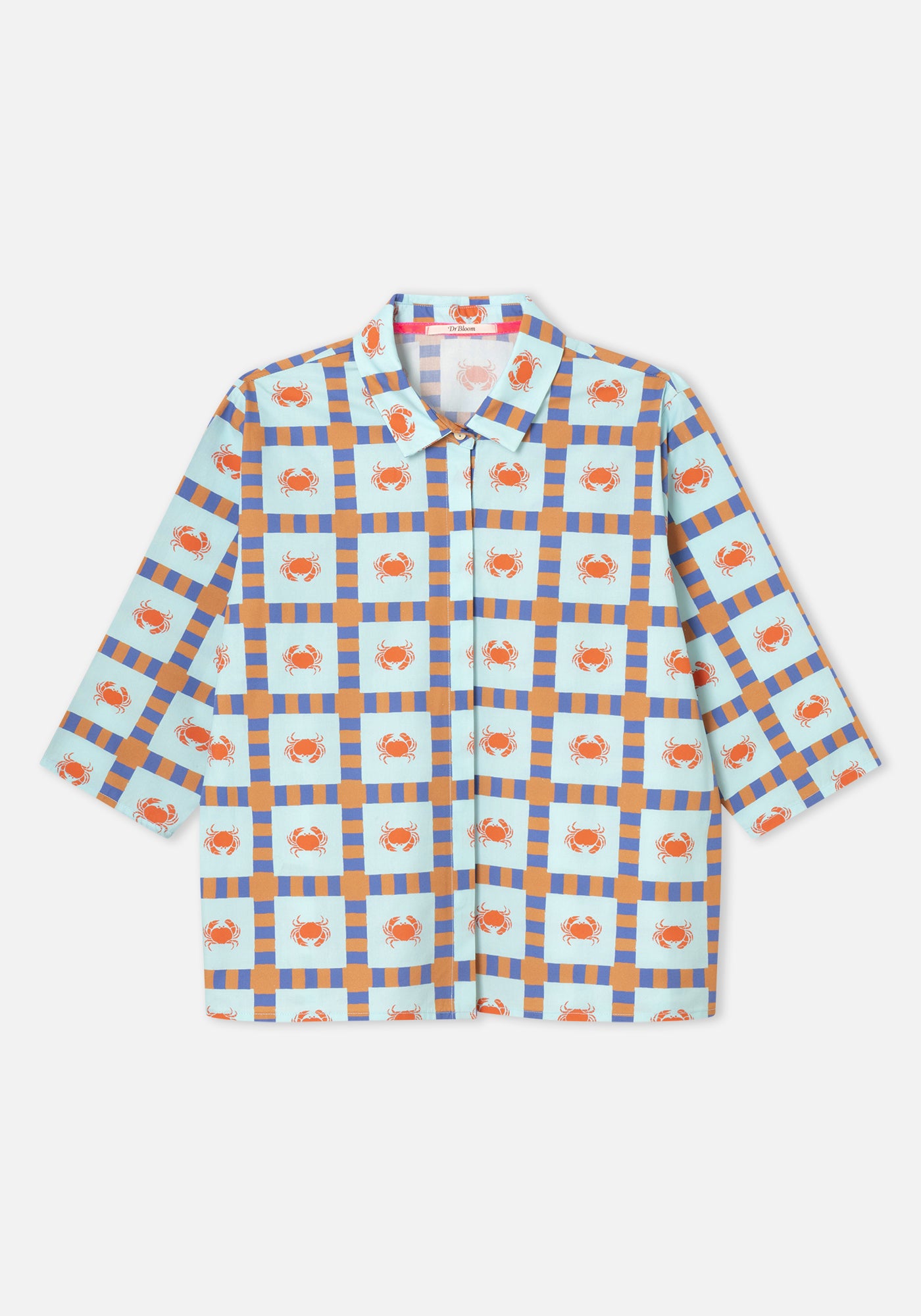 Camisa Gotas Cangrejos Azul