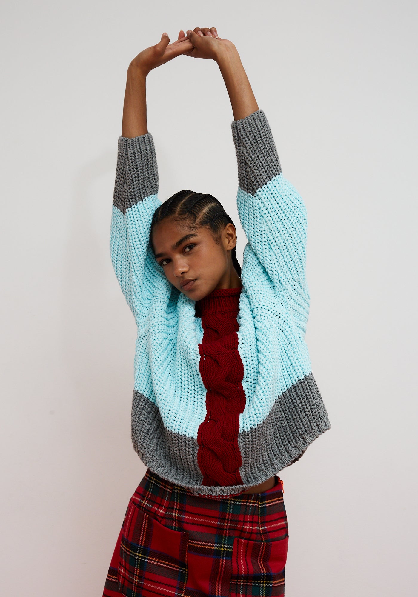 Braid Pullover Aquablau