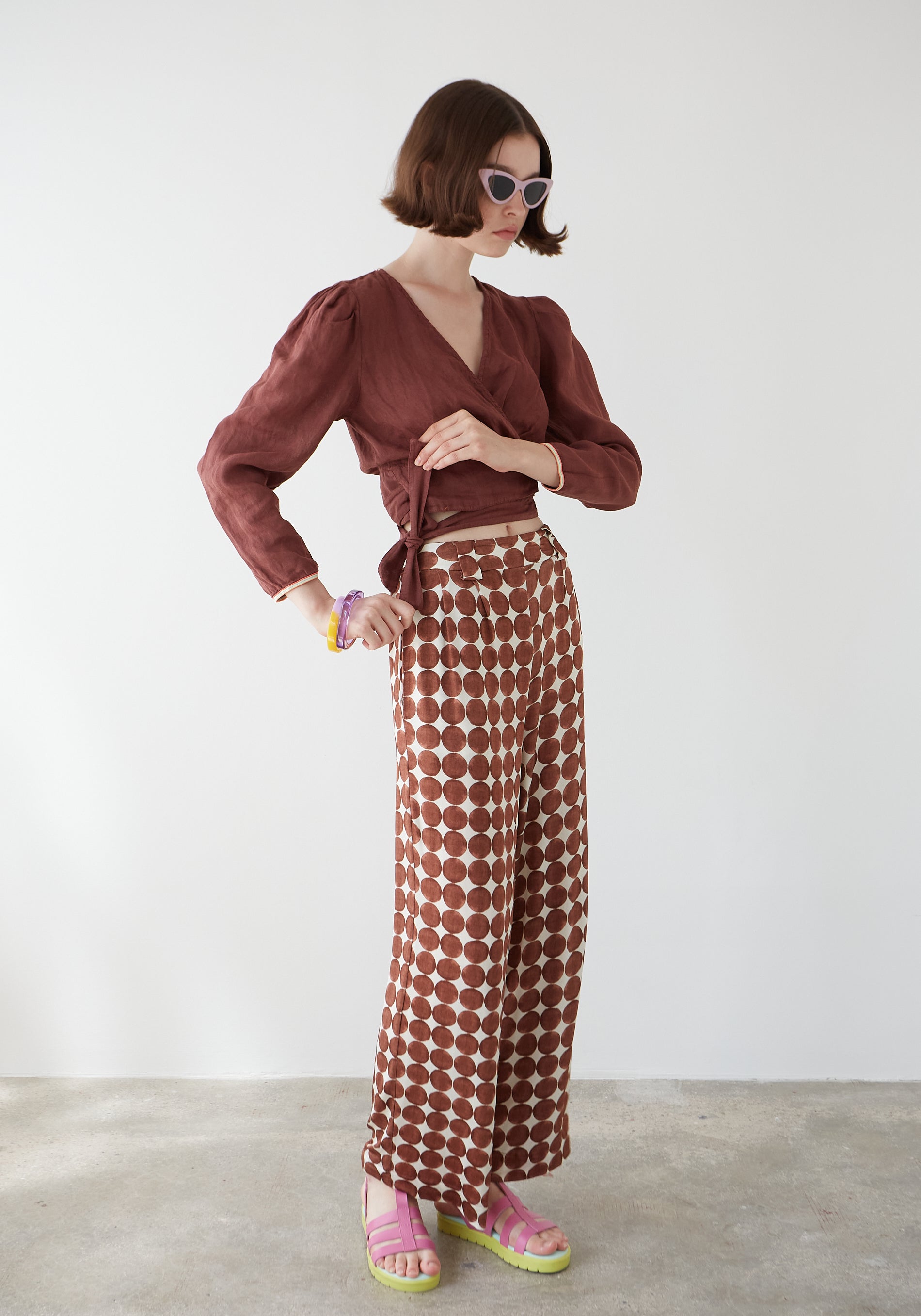 Blusa Capri Lino Marrón