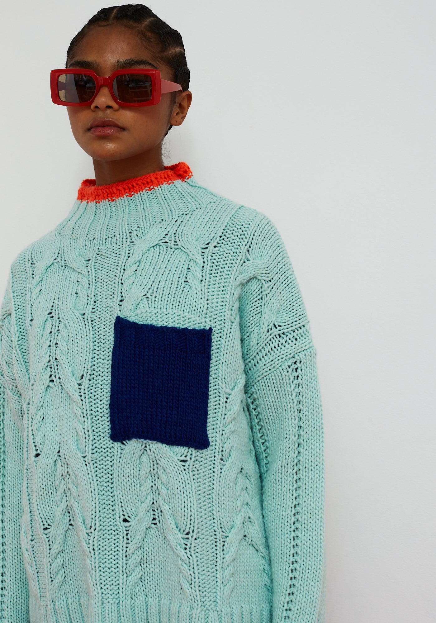 Blue Waffle Sweater