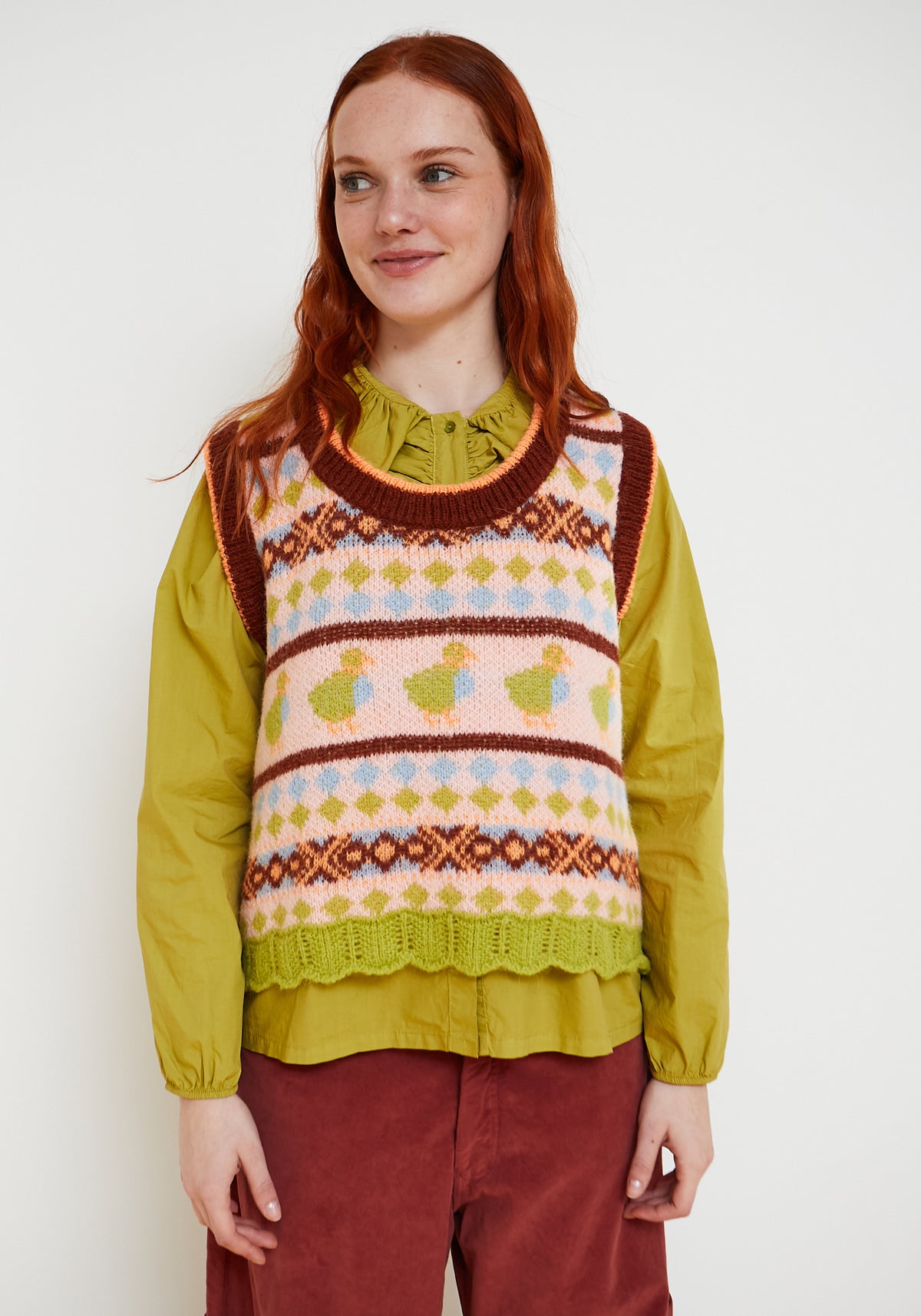 Gilet Maglia Duck Marrone