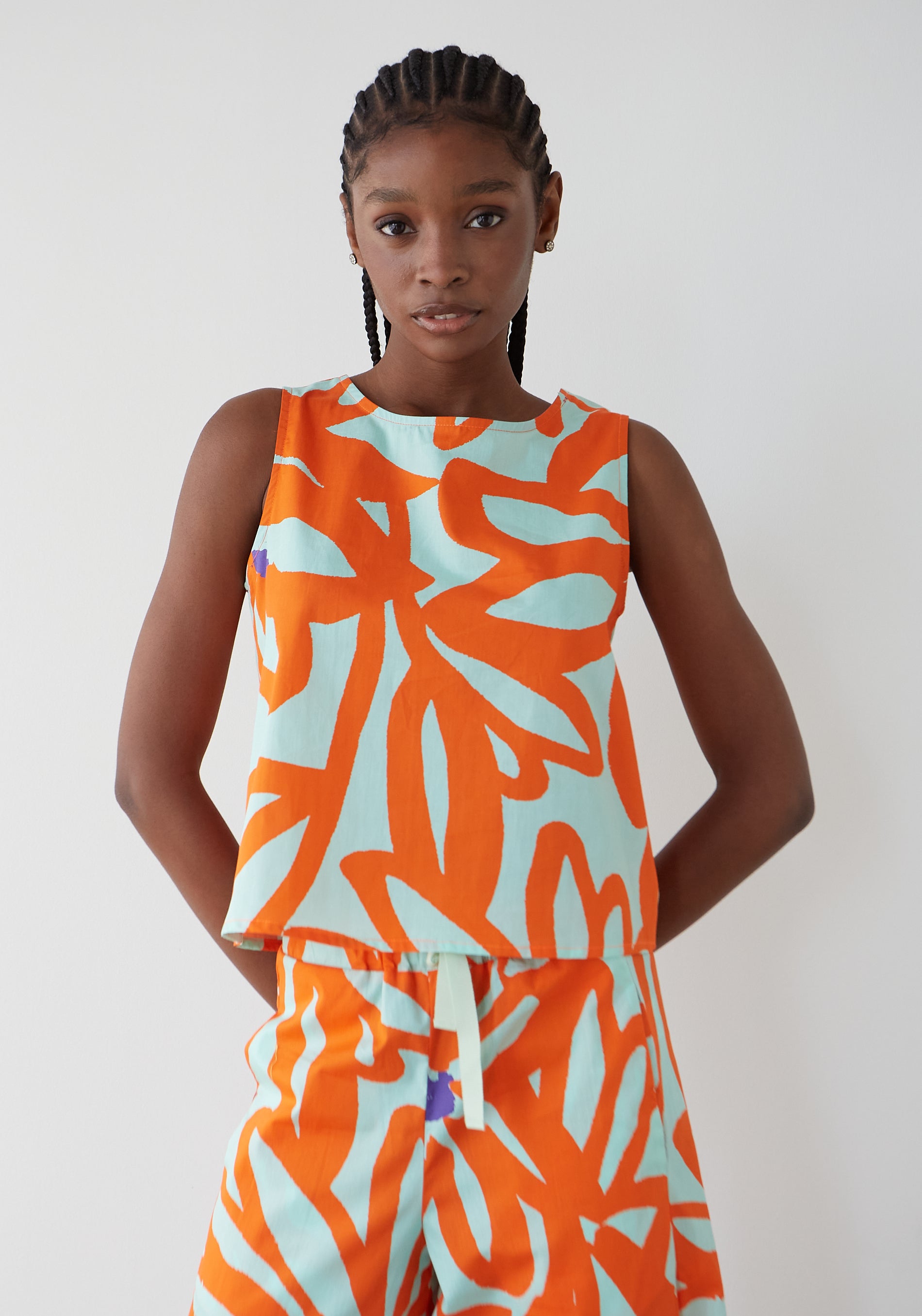 Flowers Aqua Ana Top