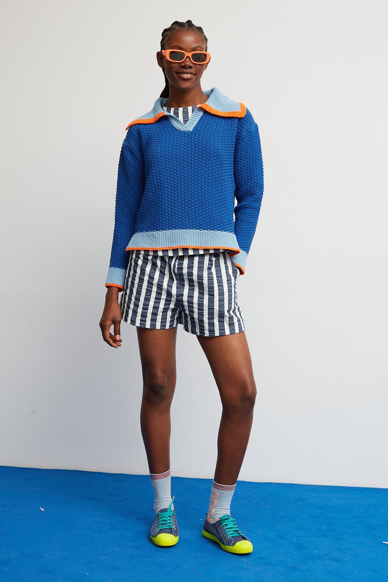 Short Star à Rayures Bleues