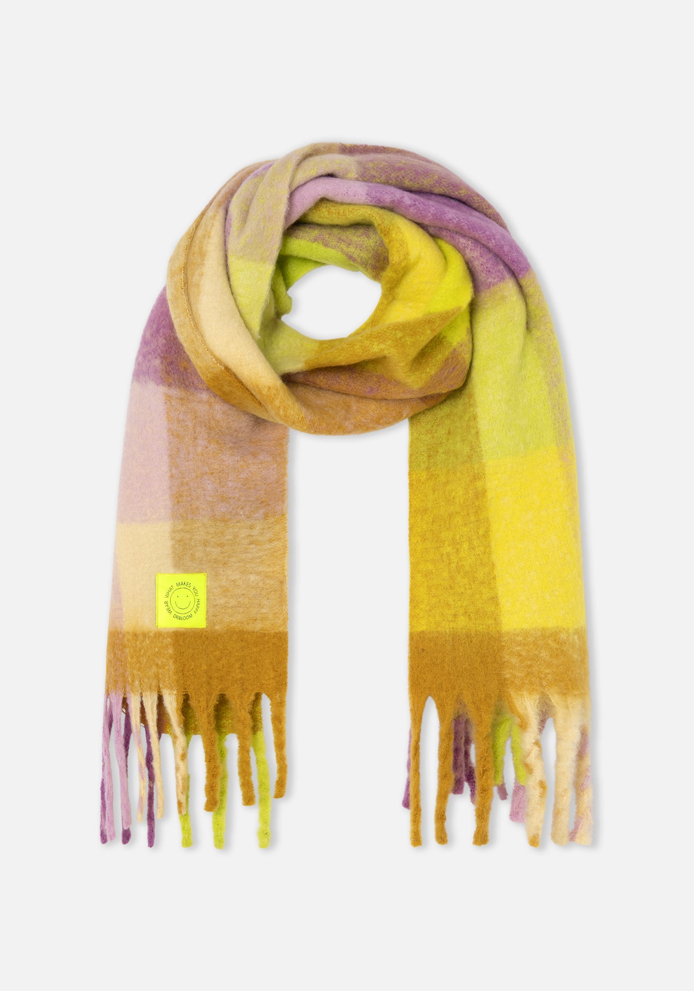 Bufanda Cuadros Lila/Amarillo