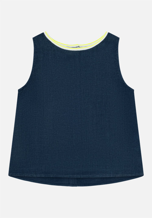 Leinen-Top Ana in Blau