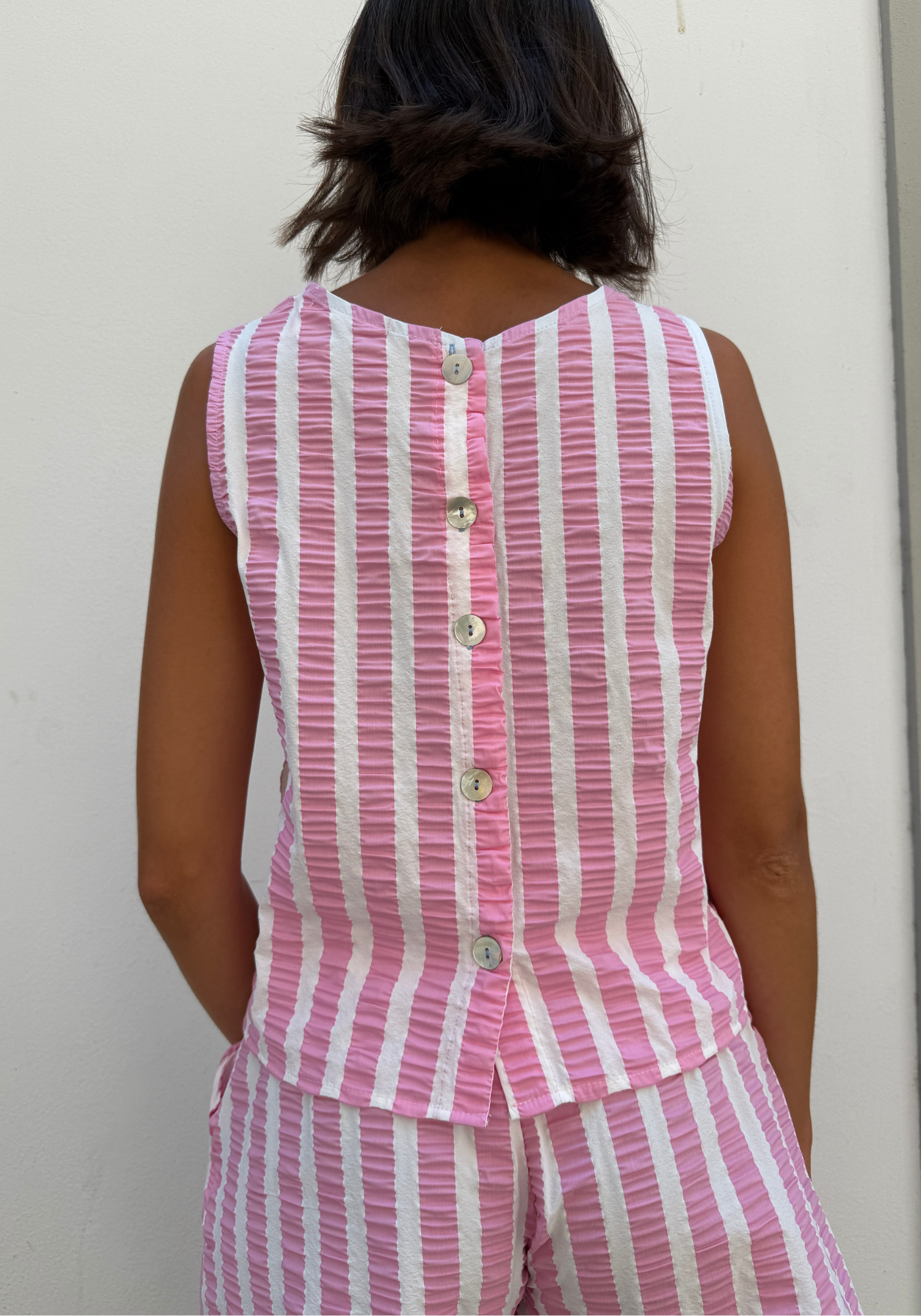 Top Ana Righe Rosa