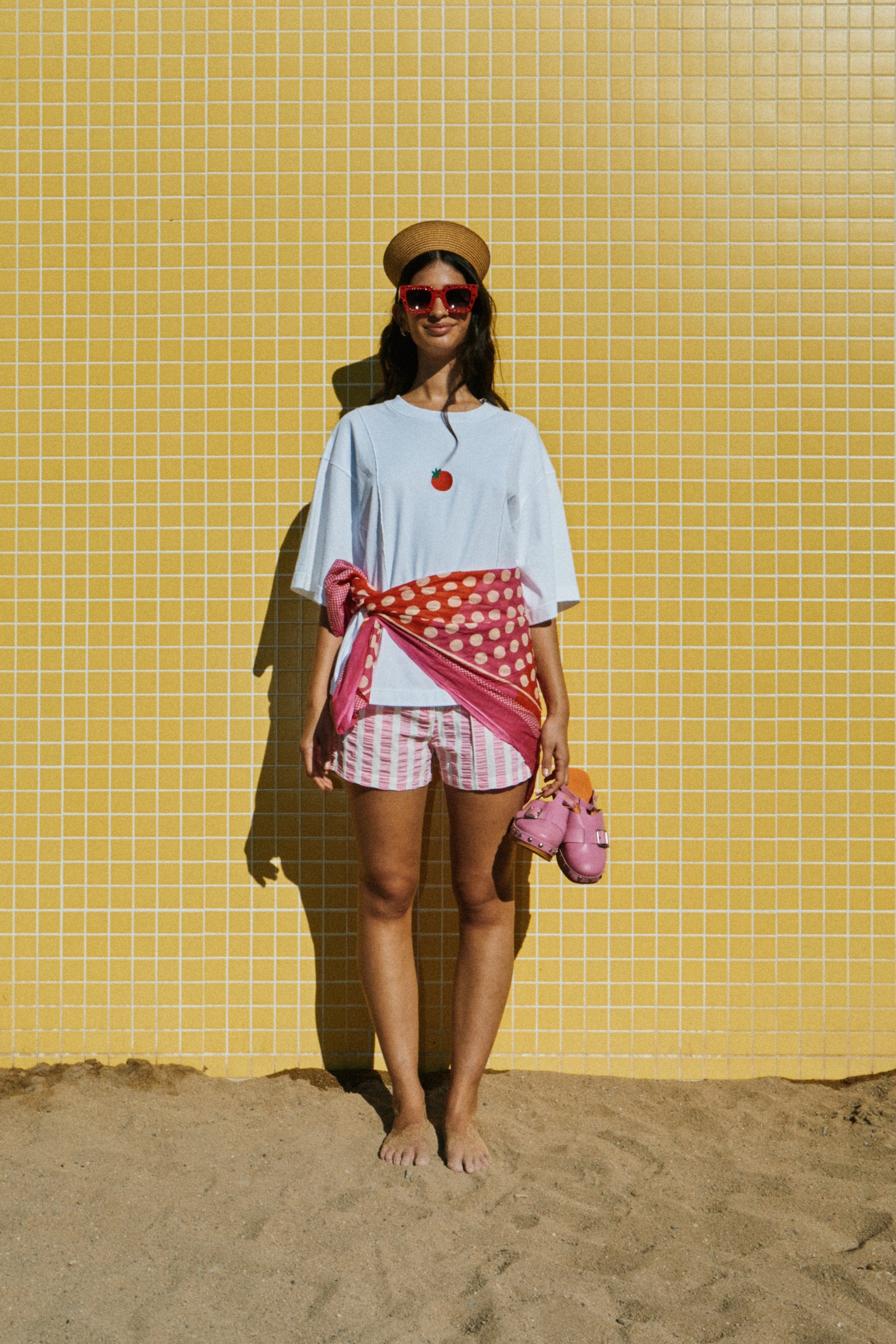 Star Shorts Gestreifte Rosa 