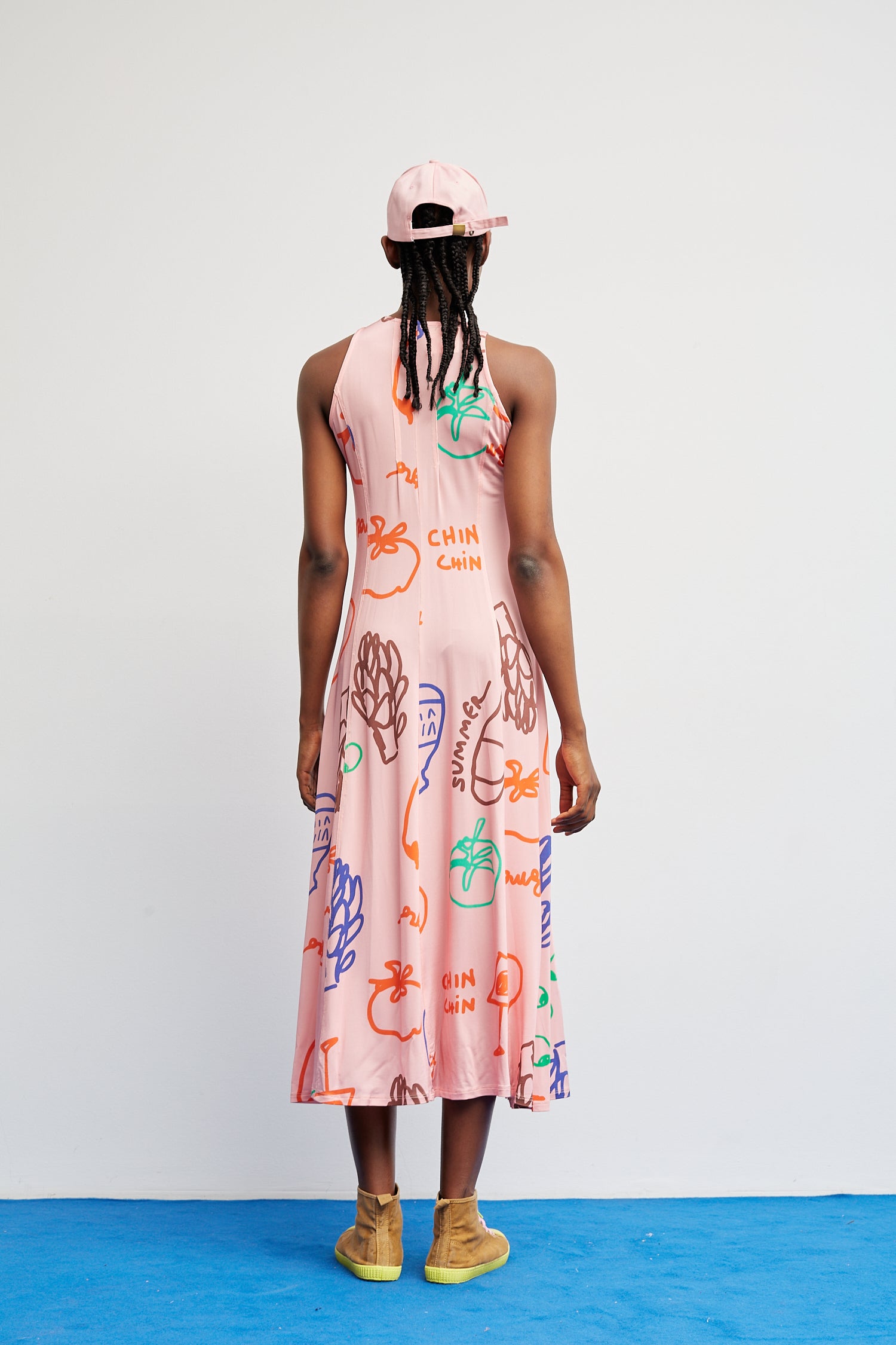 Rosa Crunch-Kleid