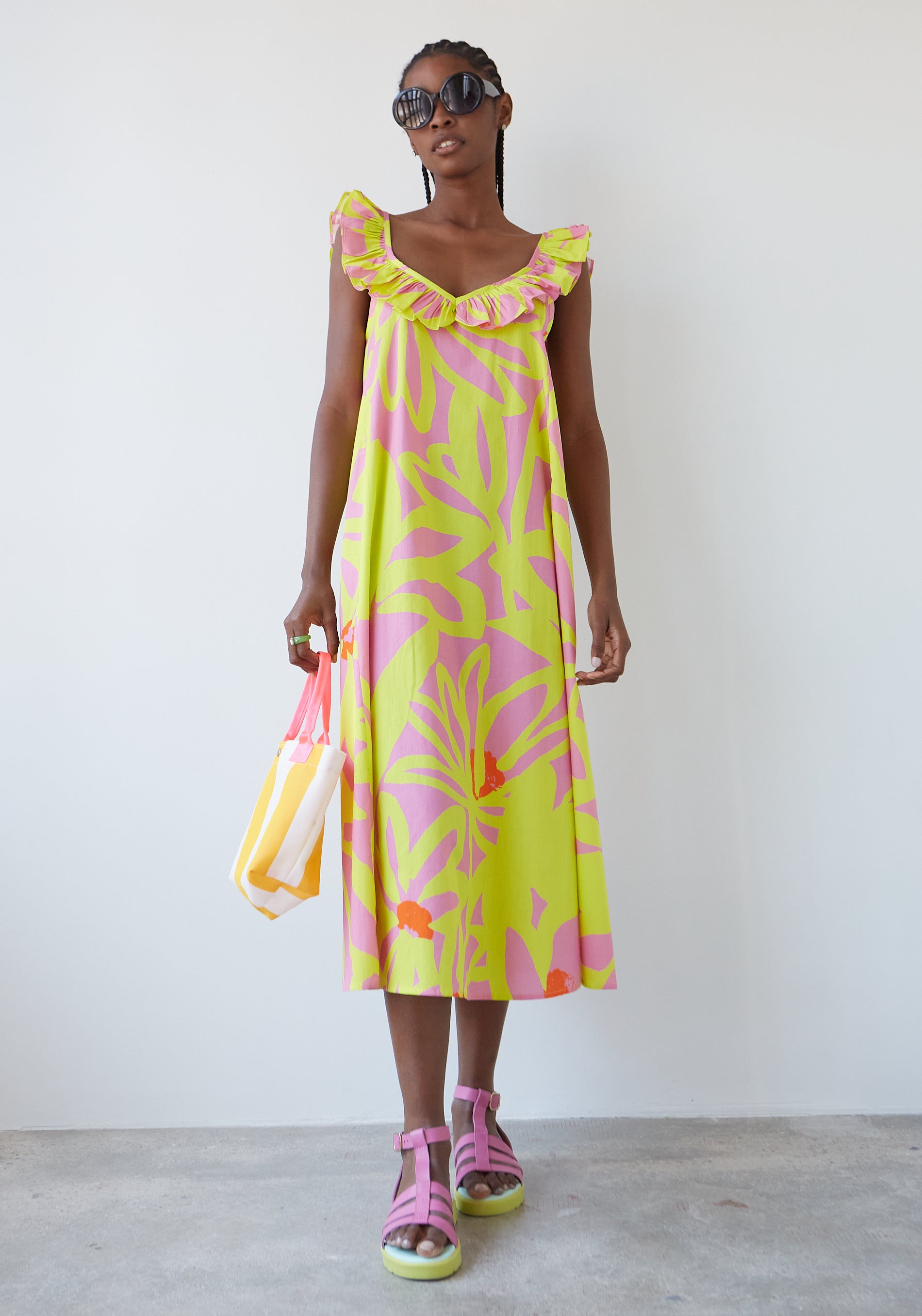Parra Flowers Yellow Dress
