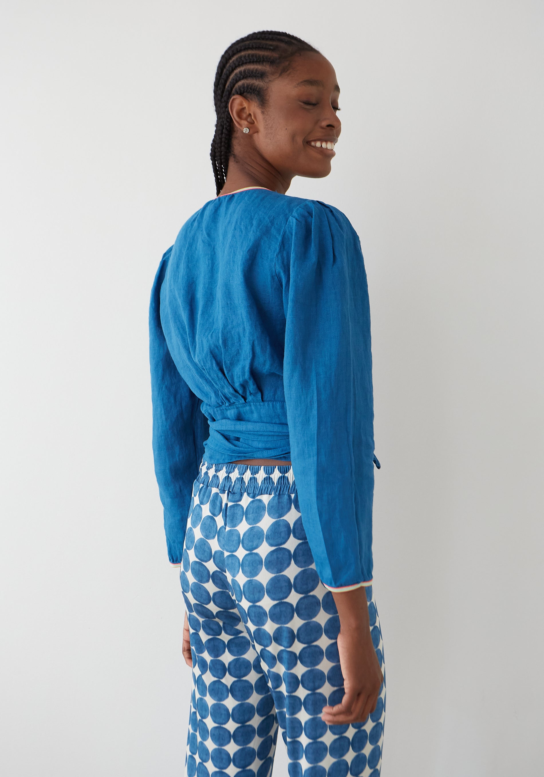 Blusa Capri Lino Azul