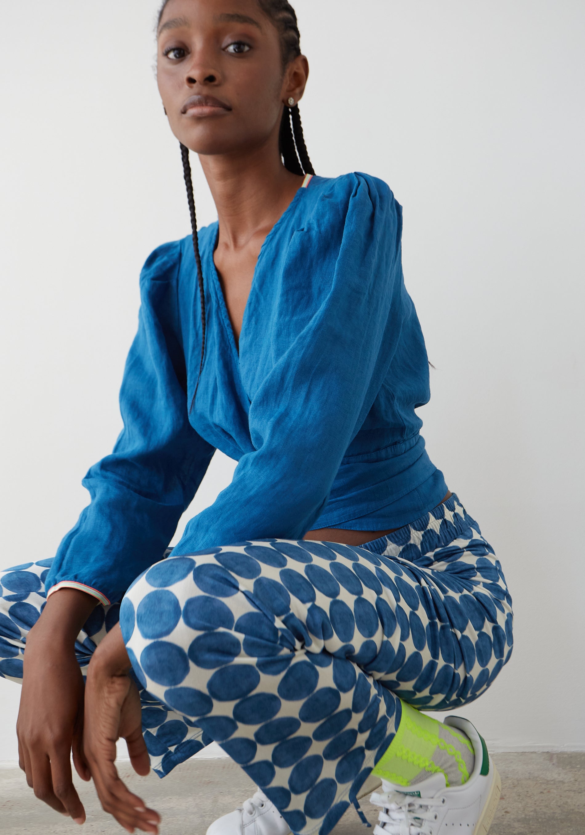 Blusa Capri Lino Azul