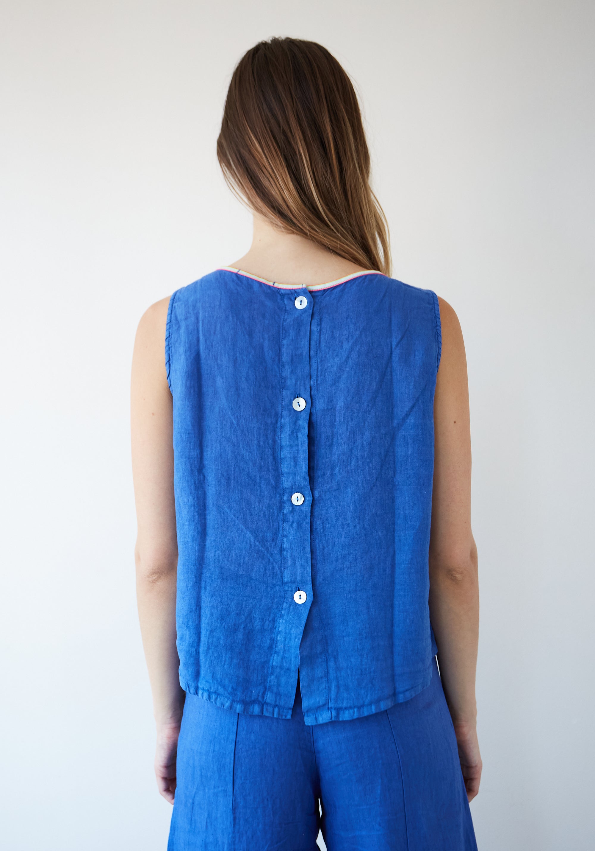 Blue Ana Linen Top
