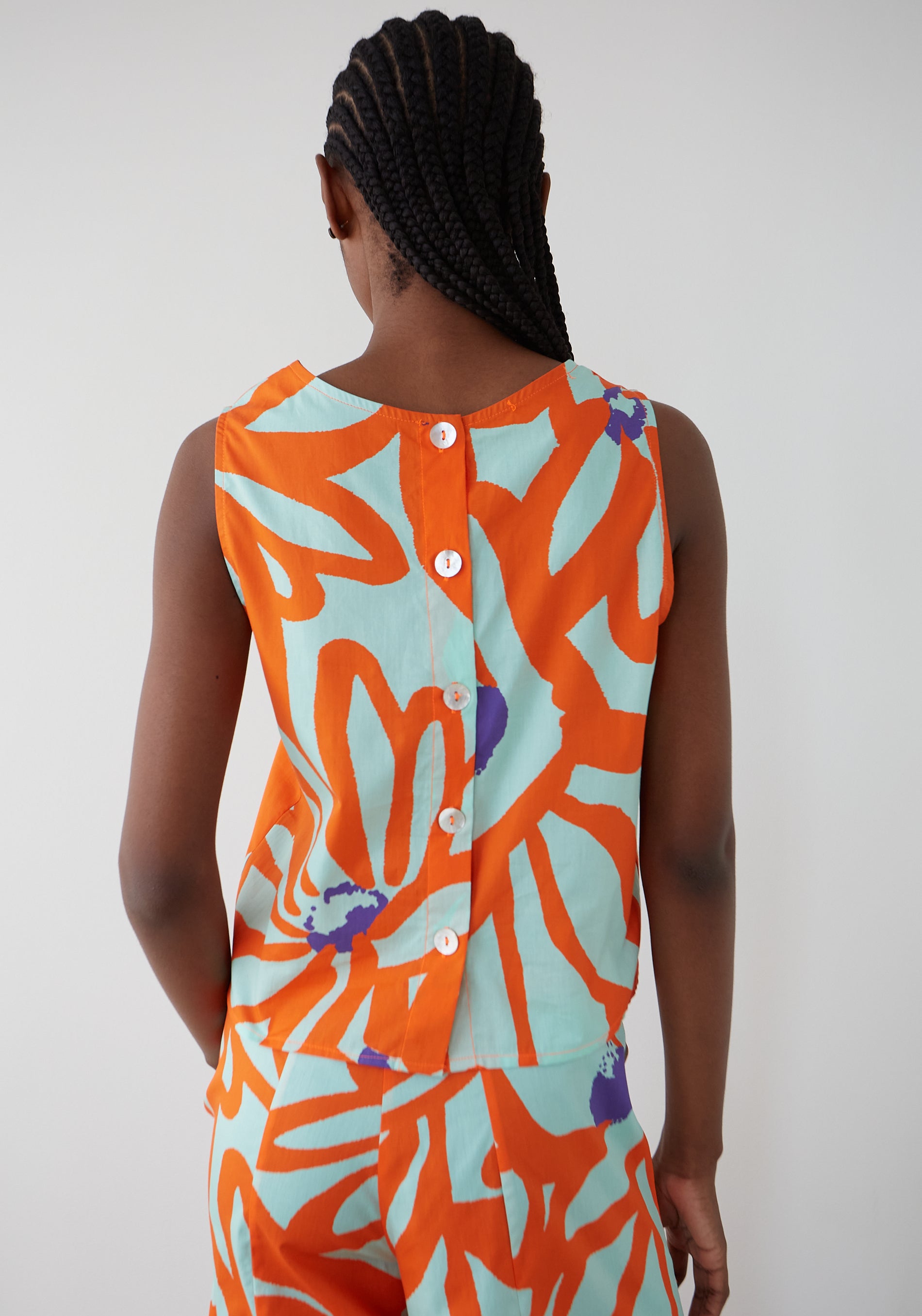 Flowers Aqua Ana Top