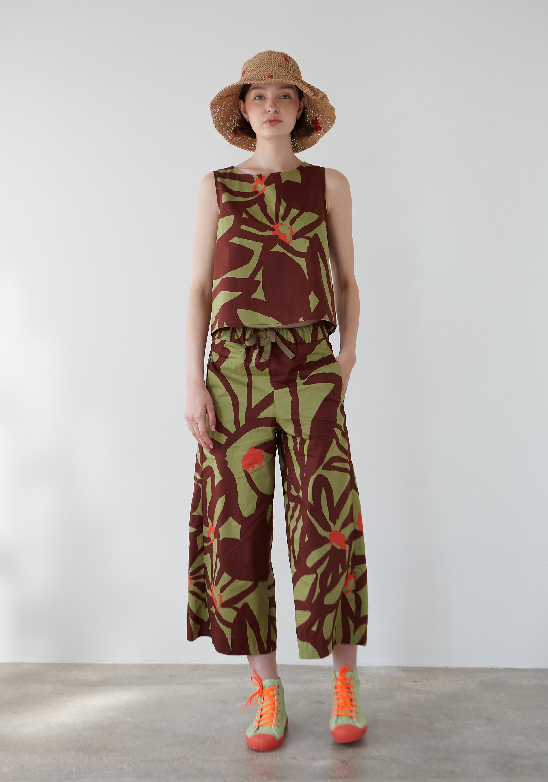 Khaki Flowers Bomba Pants