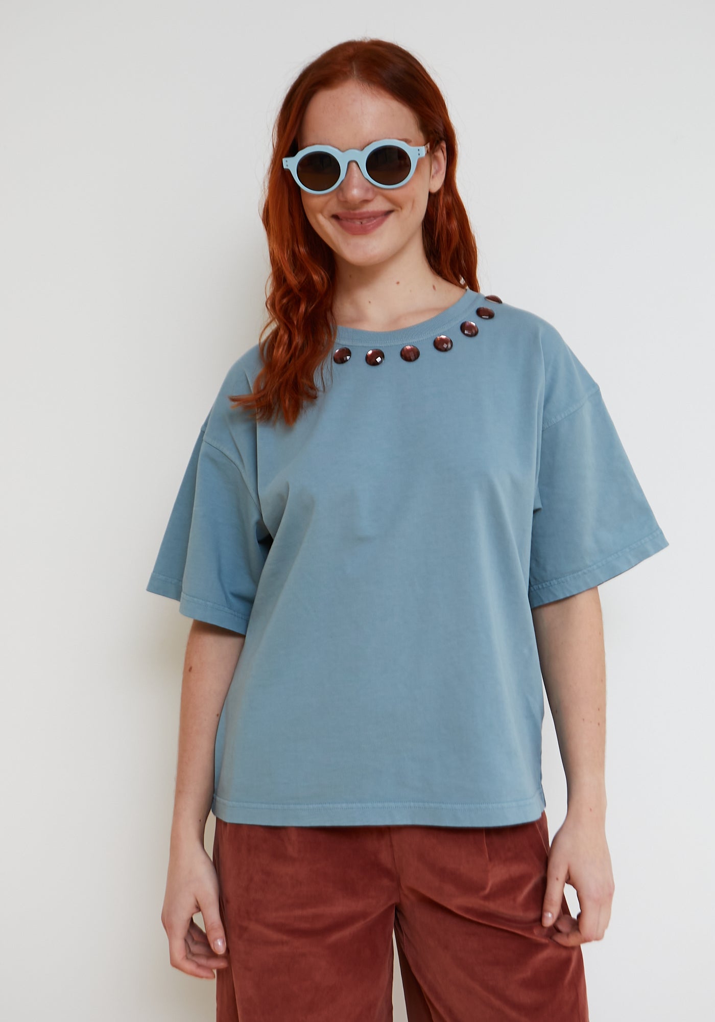 T-Shirt Domino Blau