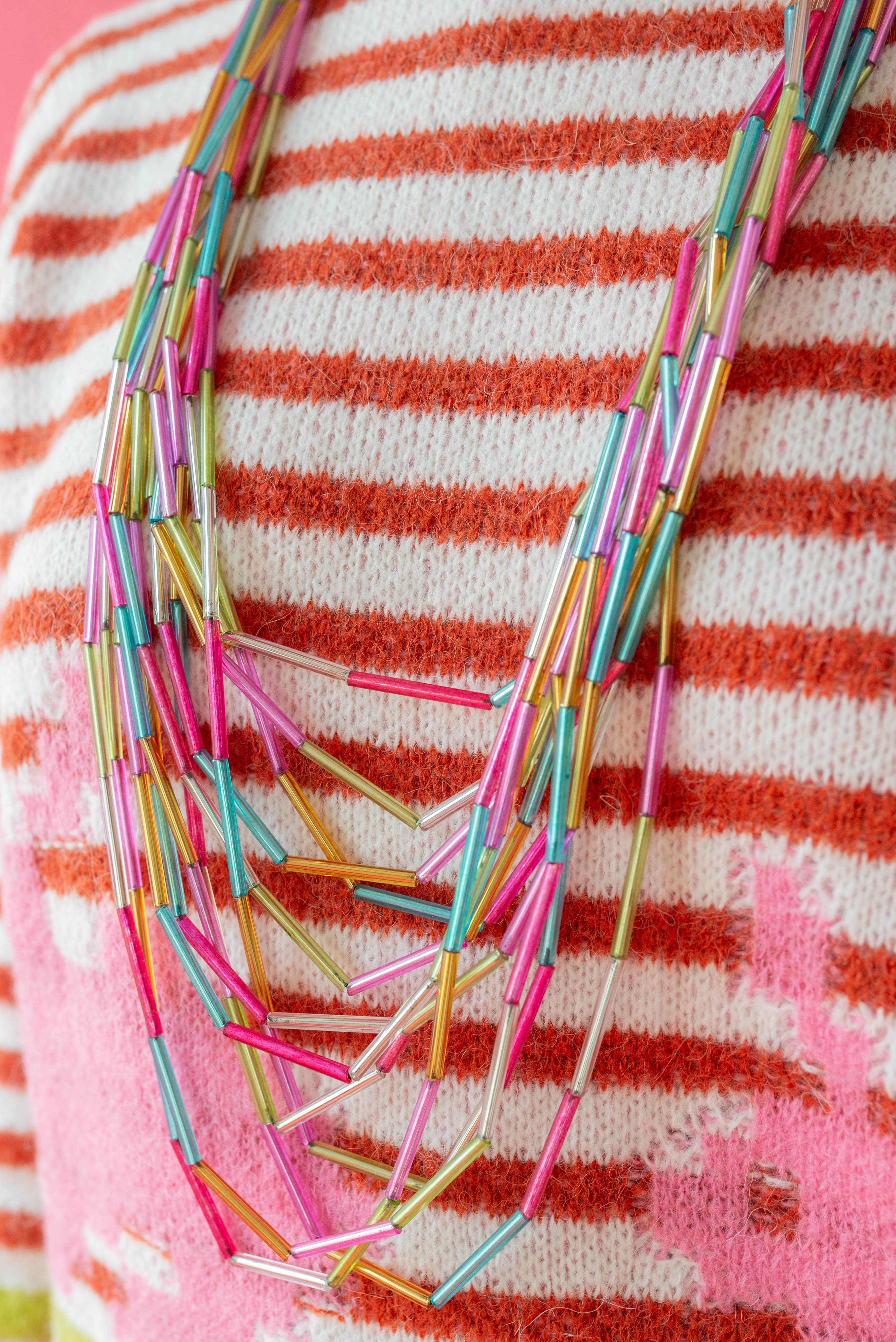 Halsband Kristall Mehrfarbig