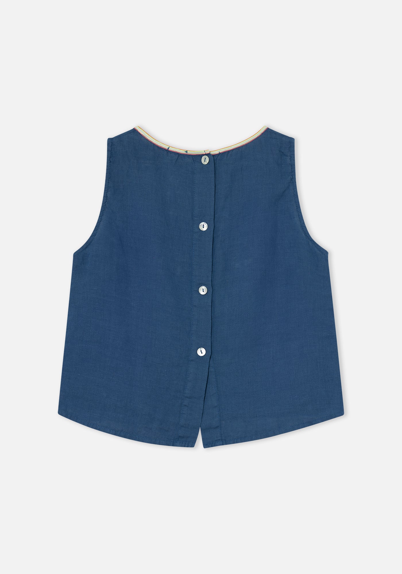 Top Ana Leinen Marineblau