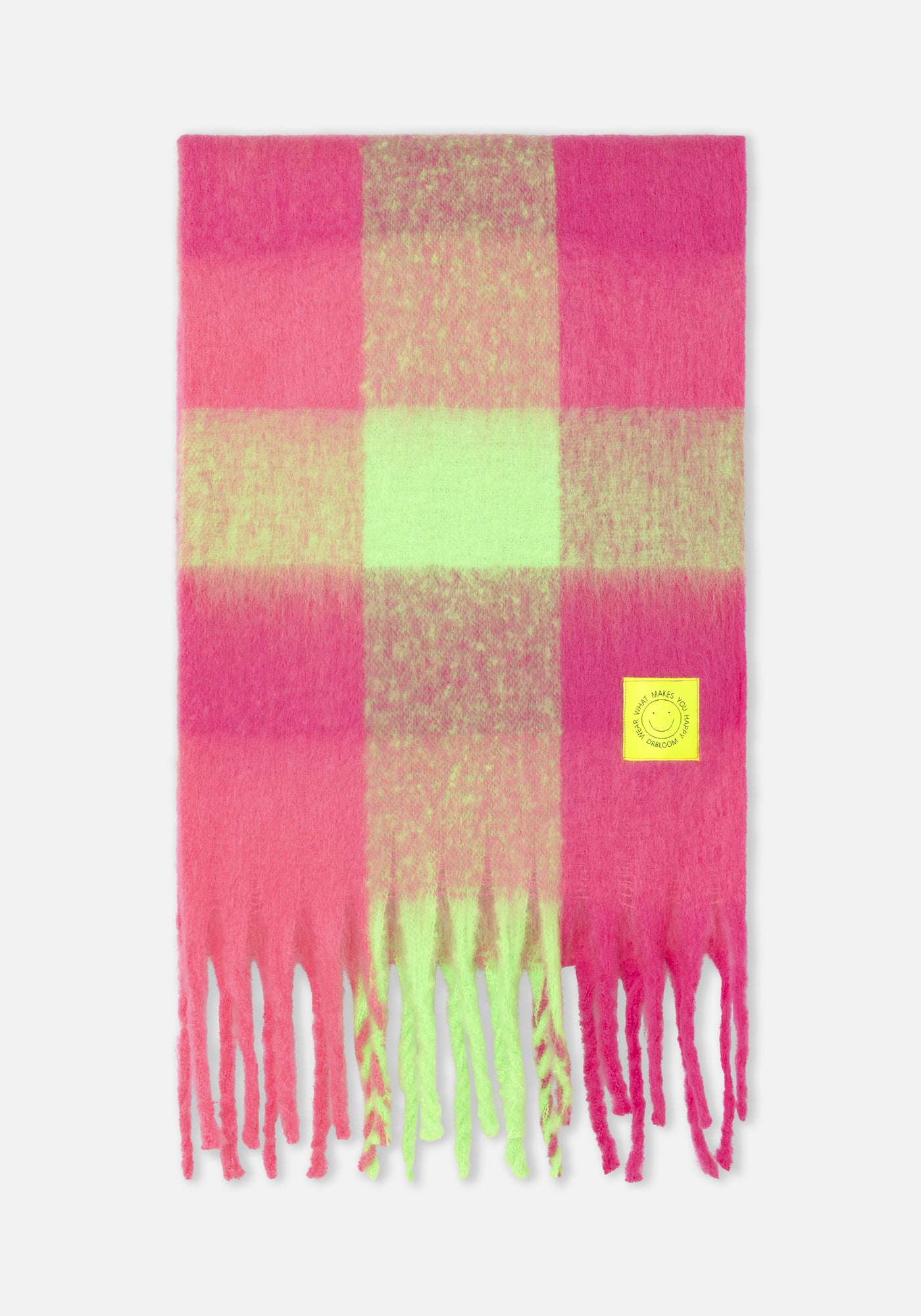 Schal Karos Rosa/Limette