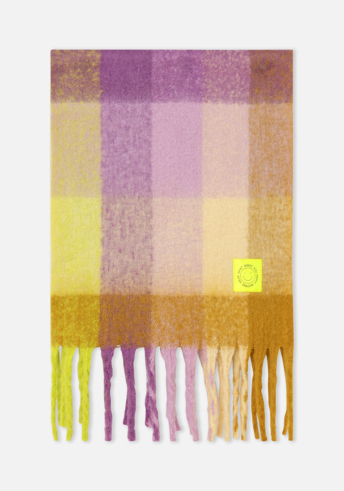 Schal Karo Lila/Gelb