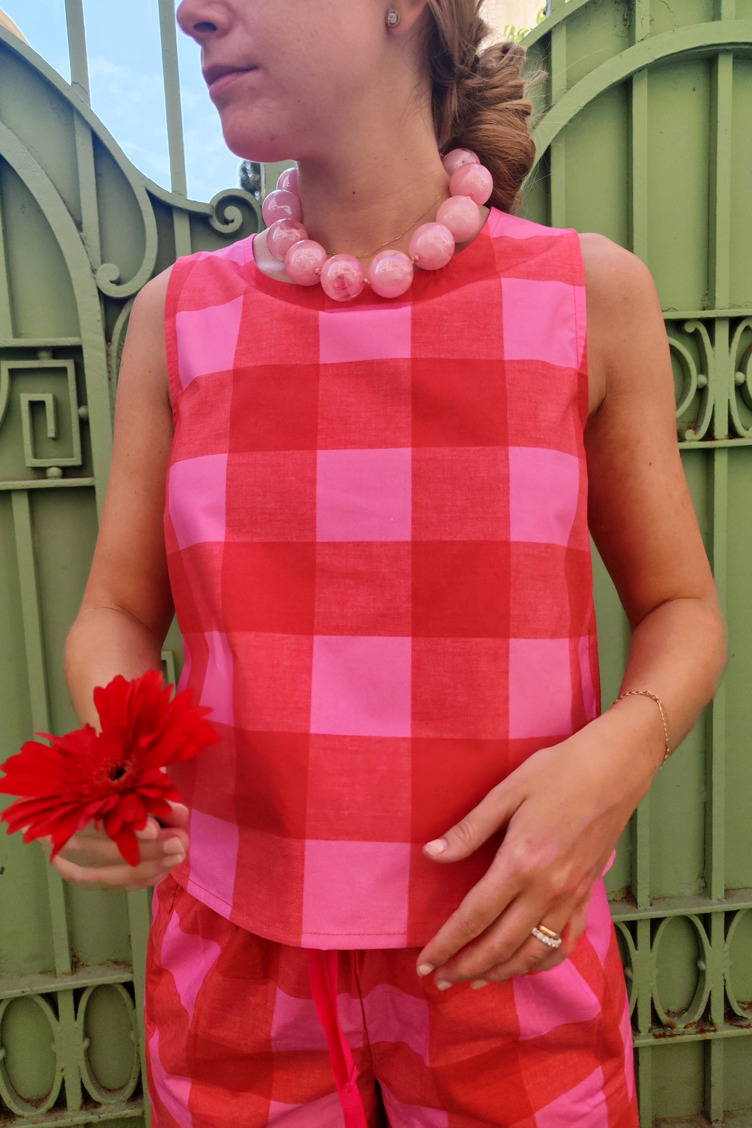 Top Ana Vichy Rojo