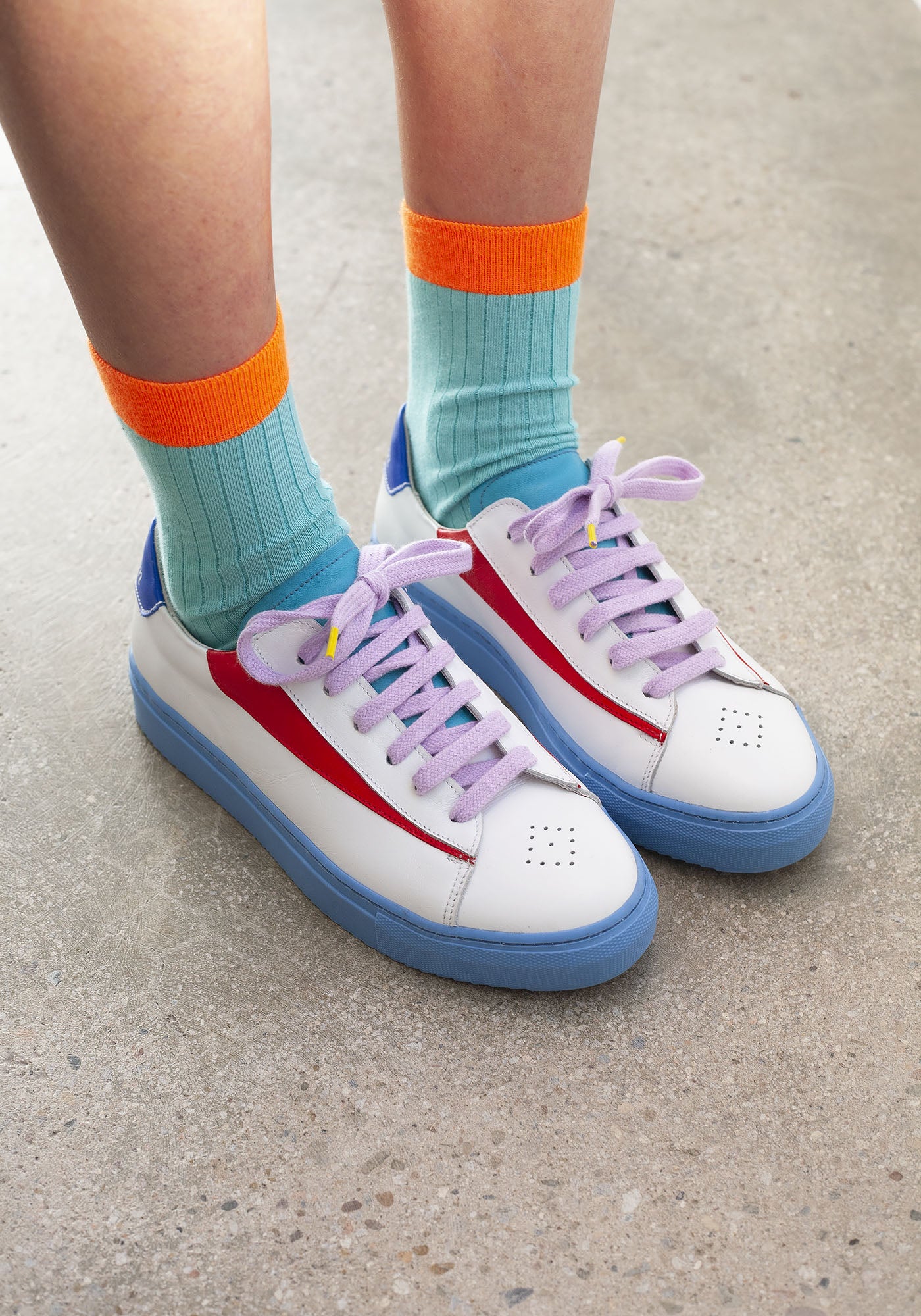 Baskets Vibe Cuir Bleu